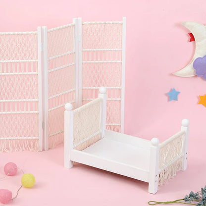 Accesorios de fotografía para recién nacidos, muebles de cama hechos a mano para bebés, accesorios de fotos retro para bebés, fondo de cama para posar para bebés recién nacidos, niñas y niños.