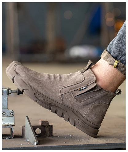 Botas de trabajo con puntera de acero, calzado de trabajo antiperforación para hombre, zapatos de trabajo indestructibles, zapatos de trabajo para exteriores, botas de seguridad para hombre.
