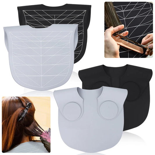 Capa de silicona para cortar el pelo, tapete impermeable para cortar el pelo con guías, collar guía para cortar el pelo, collar para teñir el pelo para salón y hogar.