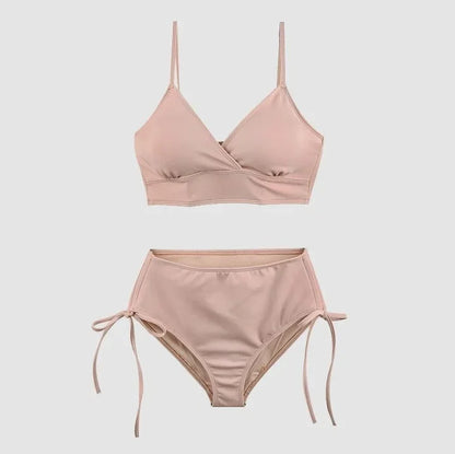 Conjunto de bikini de nailon de moda, multicolor, sexy, para mujer, estilo coreano, diseño independiente, recién llegado 2025