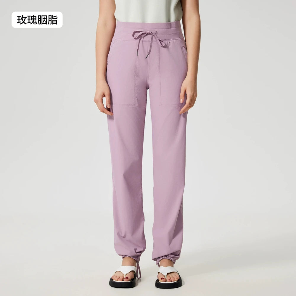 Women Quick Drying Sports Pants Breathable Running Fitness High Waisted Loose Style Wide Leg Casual Yoga Pants Full Length 2025