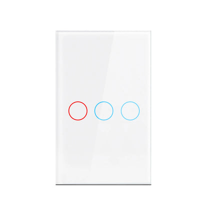 Interruptor táctil AC100-240, panel LED de alimentación, interruptores de luz de pared, vidrio templado, negro, blanco, 1, 2 o 3 entradas.