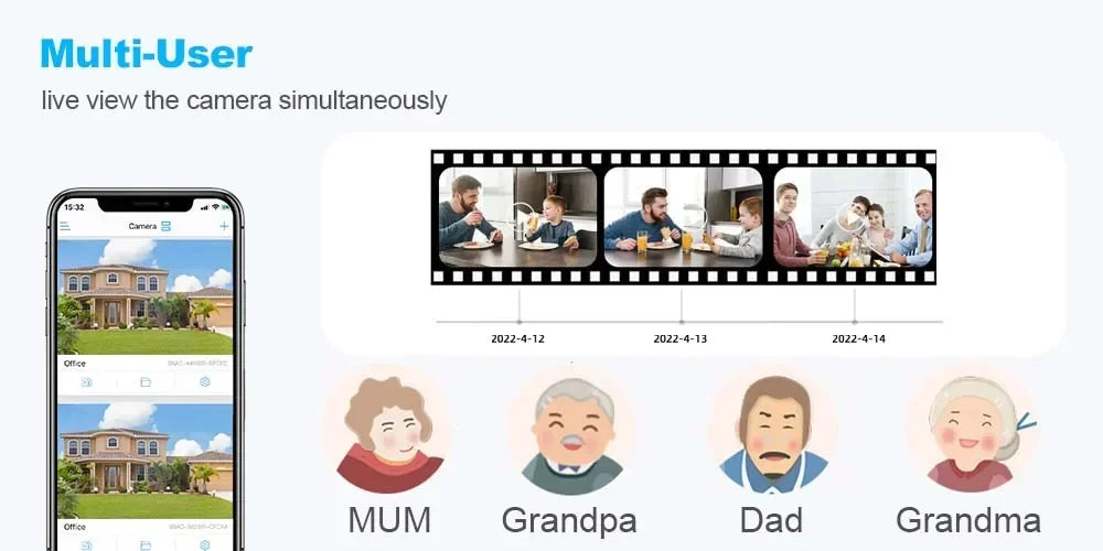 Cámara de seguridad exterior inalámbrica IP de 4 MP con alimentación solar, WiFi, batería de 7800 mAh, detección humana PIR y visión nocturna.