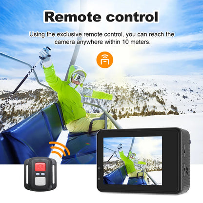 Cámara de acción Ourlife 5K 4K60FPS, pantalla táctil de 2.0 pulgadas, WiFi, gran angular de 170°, resistente al agua hasta 30 m, con casco, grabación de vídeo, cámaras deportivas.