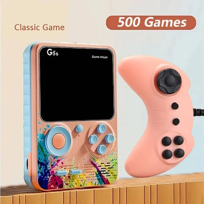 Nueva consola de videojuegos G5S de 2,4 pulgadas, miniconsola portátil retro con 500 juegos integrados, salida AV y compatible con 2 jugadores.