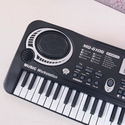 Teclado electrónico de música digital negro de 61 teclas, piano eléctrico, instrumento musical de regalo para niños.