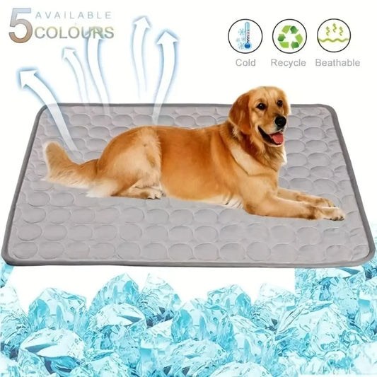 Nueva colchoneta refrescante de verano para perros, manta para gatos, sofá, cama transpirable para mascotas, lavable para perros pequeños, medianos y grandes, para coche.
