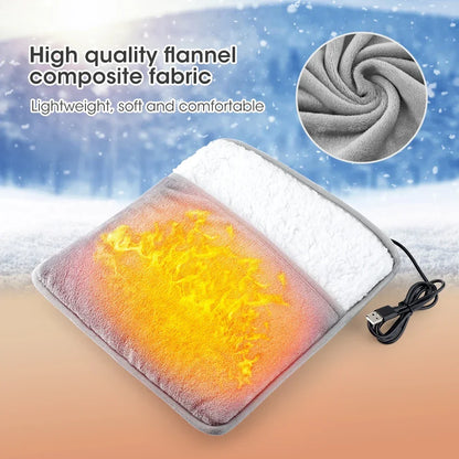 Almohadilla eléctrica para calentar pies de invierno, con carga USB, suave y lavable, para mejorar el sueño y el hogar.