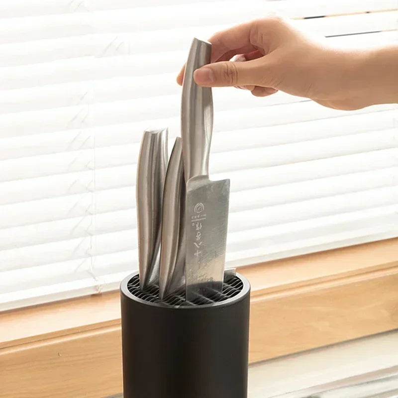 Soporte para cuchillos de cocina, soporte para cuchillos de cerámica, bloque de plástico para cuchillos, soporte para tanque de almacenamiento, accesorios de cocina