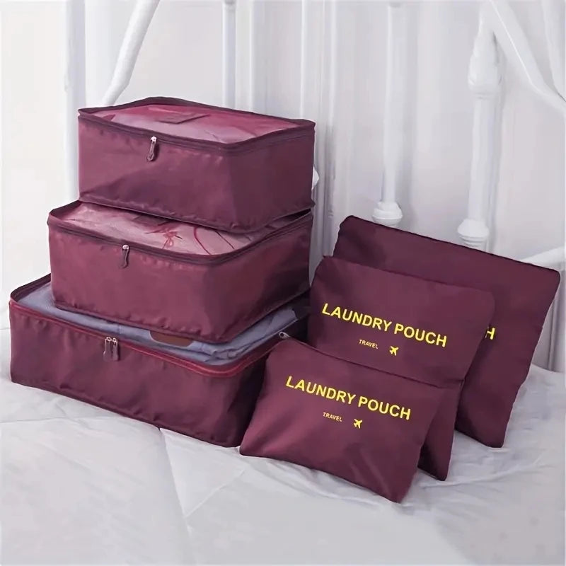 6 bolsas organizadoras de viaje, organizadoras de maletas portátiles, bolsas de viaje para mujeres, organizadoras de equipaje, bolsas para ropa y zapatos.