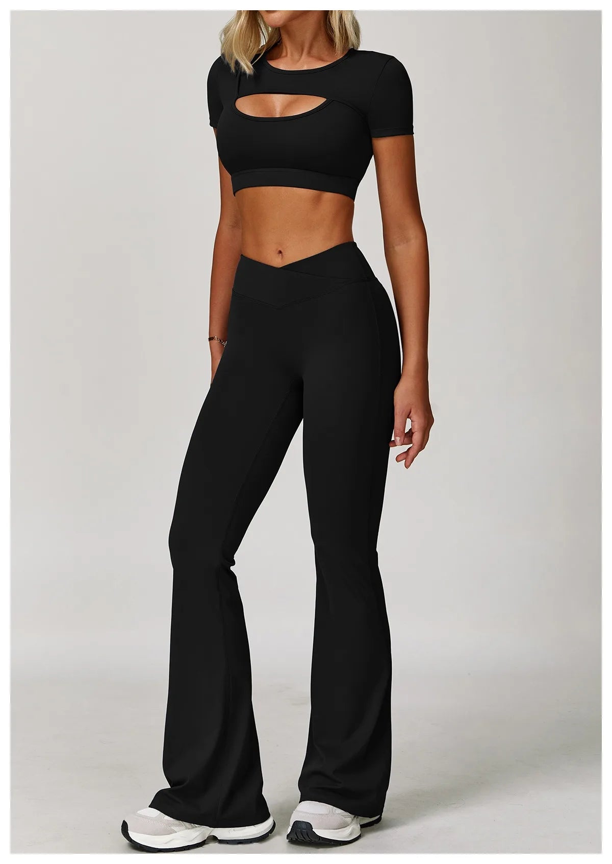 Ctenkevet - Conjunto de 2 piezas de falda corta deportiva para mujer, camiseta push up de secado rápido, conjunto deportivo de dos piezas para yoga