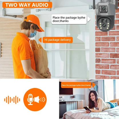 Cámara de vigilancia inalámbrica Wifi 4G IP CCTV, seguridad y protección para el hogar inteligente, monitor 360°, exterior, visión nocturna HD.
