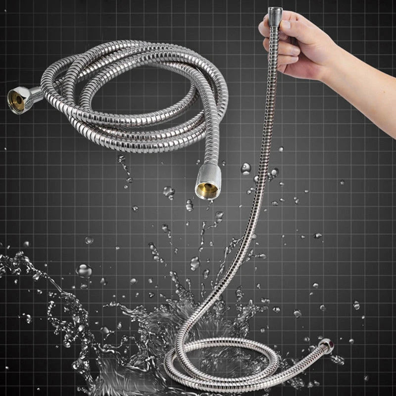 Manguera de ducha flexible de acero inoxidable, larga, para baño, extensión de manguera de agua, tubería de plomería, tubo de tracción, accesorios de baño