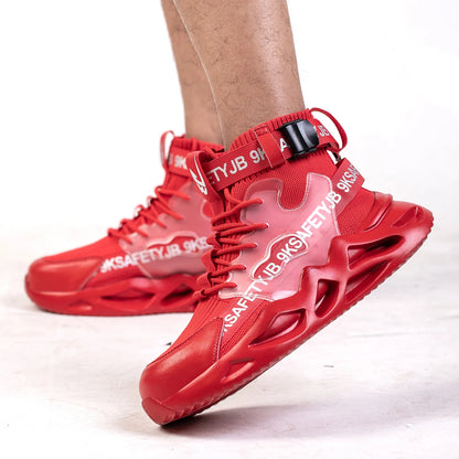 Zapatos de seguridad con puntera de acero para hombre y mujer, botas de trabajo ligeras, transpirables y cómodas, zapatillas de seguridad para la construcción industrial, botas para hombre.