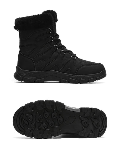 Nuevas botas de invierno para hombre, cálidas y afelpadas, hasta media pantorrilla, para exteriores, antideslizantes, impermeables, para nieve, zapatos de algodón a la moda para hombre.