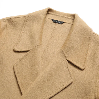 Abrigos largos de lana para hombre, colección otoño-invierno 2025, estilo business casual, color liso, abrigo exterior 100% lana, chaqueta cortavientos