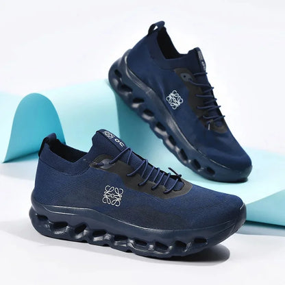 Zapatillas deportivas informales retro de moda para papá con absorción de impactos, parte superior sintética transpirable y suela de goma.