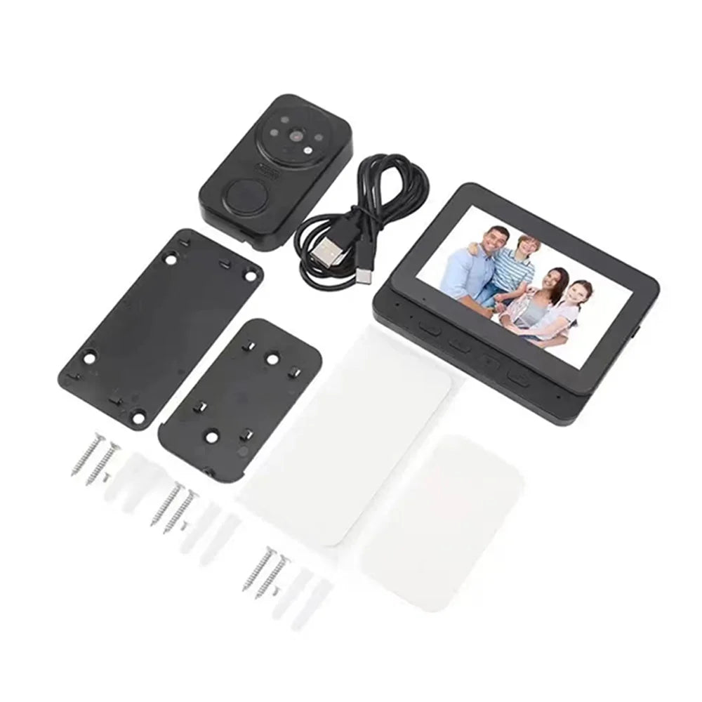 Videoportero inalámbrico con cámara de seguridad inteligente, visión nocturna, WiFi 2.4G, HD, detección de movimiento y almacenamiento en la nube.