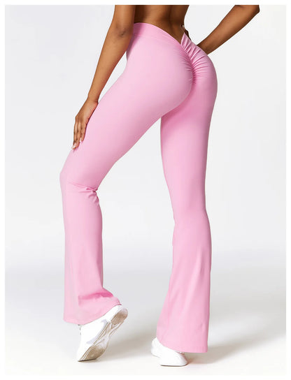 Pantalones de yoga de cintura alta y pernera acampanada para mujer, pantalones de pierna ancha para mujer, pantalones deportivos para gimnasio, entrenamiento físico, pantalones acampanados para baile latino.