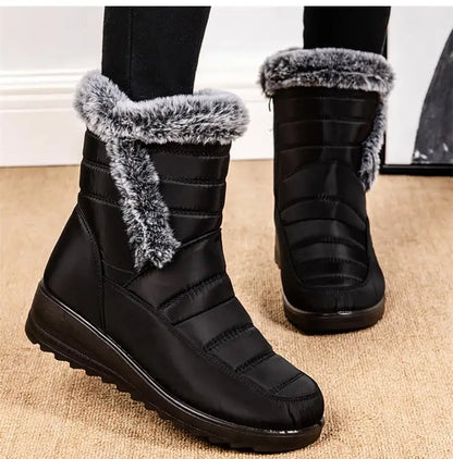 Botas de nieve para mujer, zapatos sólidos para mujer, zapatos impermeables para mujer, botines nuevos, botas planas para mujer, zapatos de invierno para mujer, botas