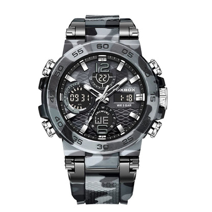 Reloj militar digital LIGE para hombre, resistente al agua hasta 50 m, LED, de cuarzo, deportivo, grande, Masculino