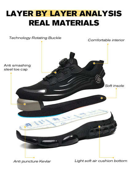 Work Safety Shoes Men Women Steel Toe Sneakers Air Cushion Indestructible Security Protection Safety Boots Size 47 48 Footwear