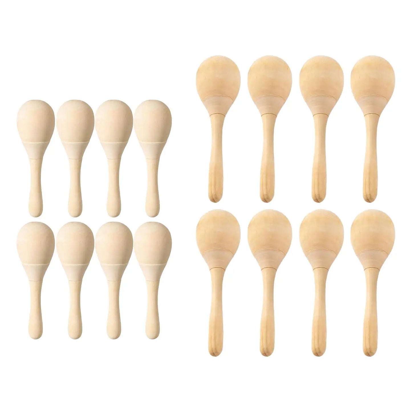 8 maracas de madera para niños y adultos, hechas a mano, con sonido claro. Mini maracas pintadas a mano, juguetes artesanales, decoración.