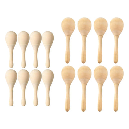 8 maracas de madera para niños y adultos, hechas a mano, con sonido claro. Mini maracas pintadas a mano, juguetes artesanales, decoración.