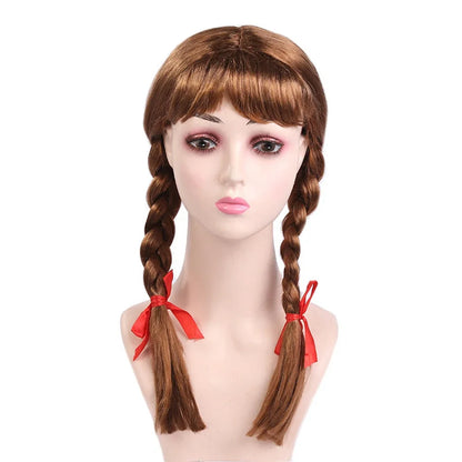 Anime Conjing Doll Annabelle Dresses Cosplay Costumes Wig Suit Halloween Carnival Party Dress Up Female Child Adult Uniform Suit