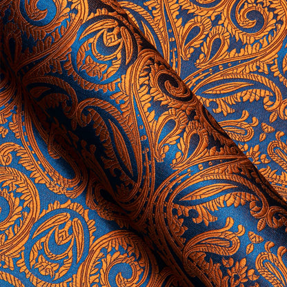 Camisas de seda de diseño para hombre en azul, dorado, verde, rojo, blanco y negro. Estampado cachemir bordado. Corte ajustado. Blusas casuales de manga larga.