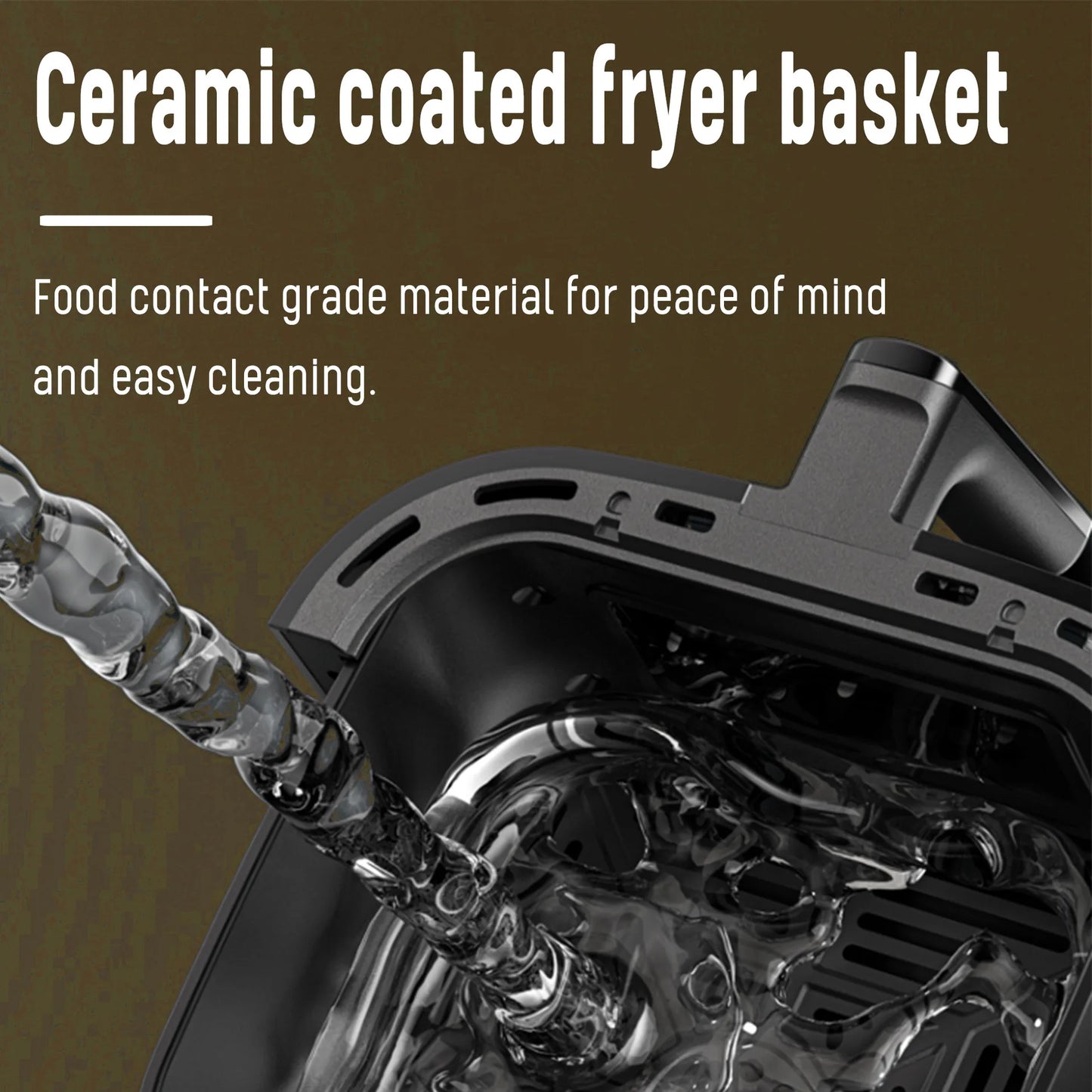 Freidora de aire DIVEDEER de 5 l, gran capacidad, automática, para cocina doméstica, horno de convección de 360°, freidora sin aceite