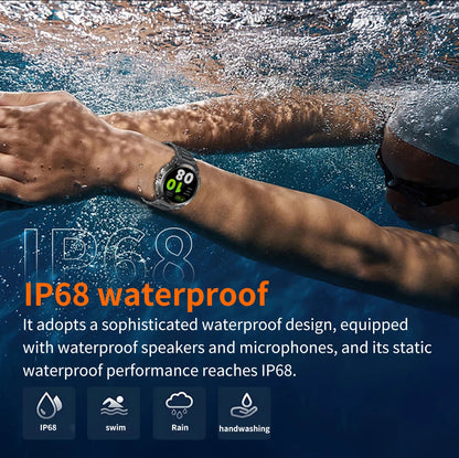 LIGE - Nuevo reloj inteligente con GPS para hombre, llamadas Bluetooth, batería grande de 400 mAh, pantalla AMOLED de 1,43 pulgadas, voz IA, IP68, resistente al agua