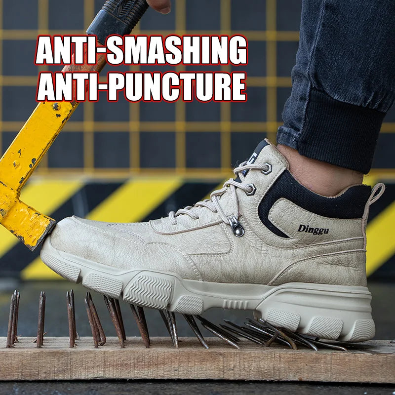 Botas de trabajo indestructibles, zapatos de seguridad para hombre, zapatos con puntera de acero, zapatillas a prueba de pinchazos, zapatos de trabajo antideslizantes para hombre, botas tácticas para hombre.