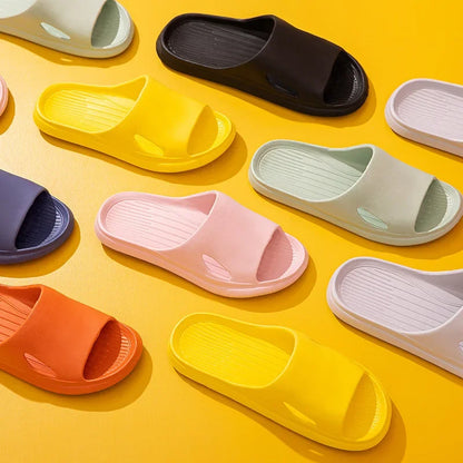 Pantuflas de interior para mujer, de verano, antideslizantes, silenciosas, con suela gruesa, para baño, para hombre y mujer, antideslizantes