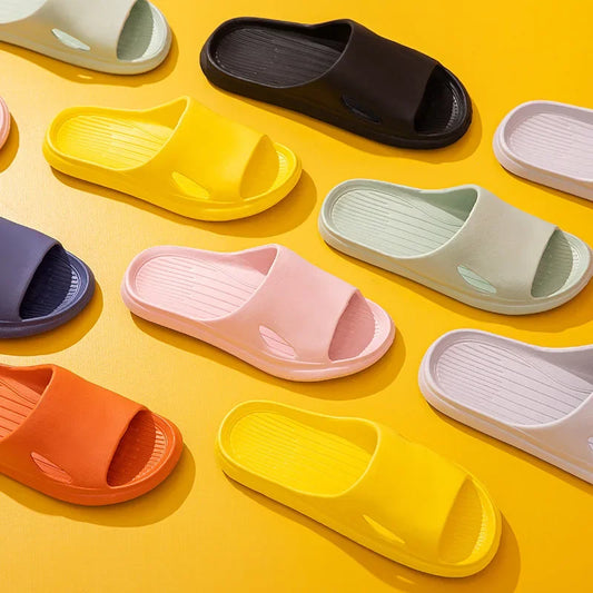 Pantuflas de interior para mujer, de verano, antideslizantes, silenciosas, con suela gruesa, para baño, para hombre y mujer, antideslizantes