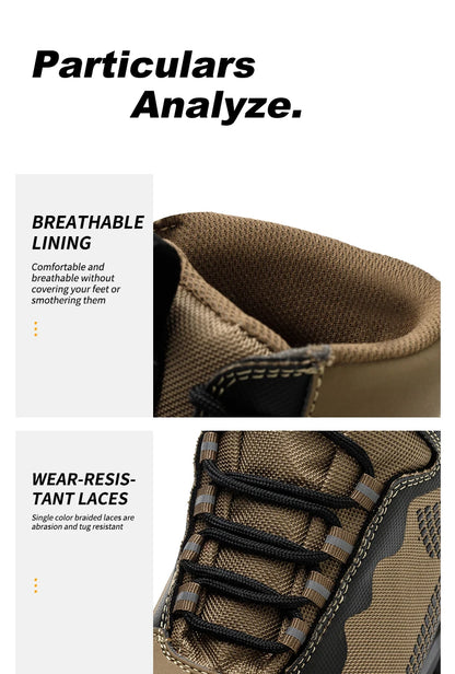 Zapatillas de trabajo con puntera de acero, zapatos de seguridad para hombre, calzado de trabajo nuevo a prueba de perforaciones, botas indestructibles, calzado de seguridad ligero.