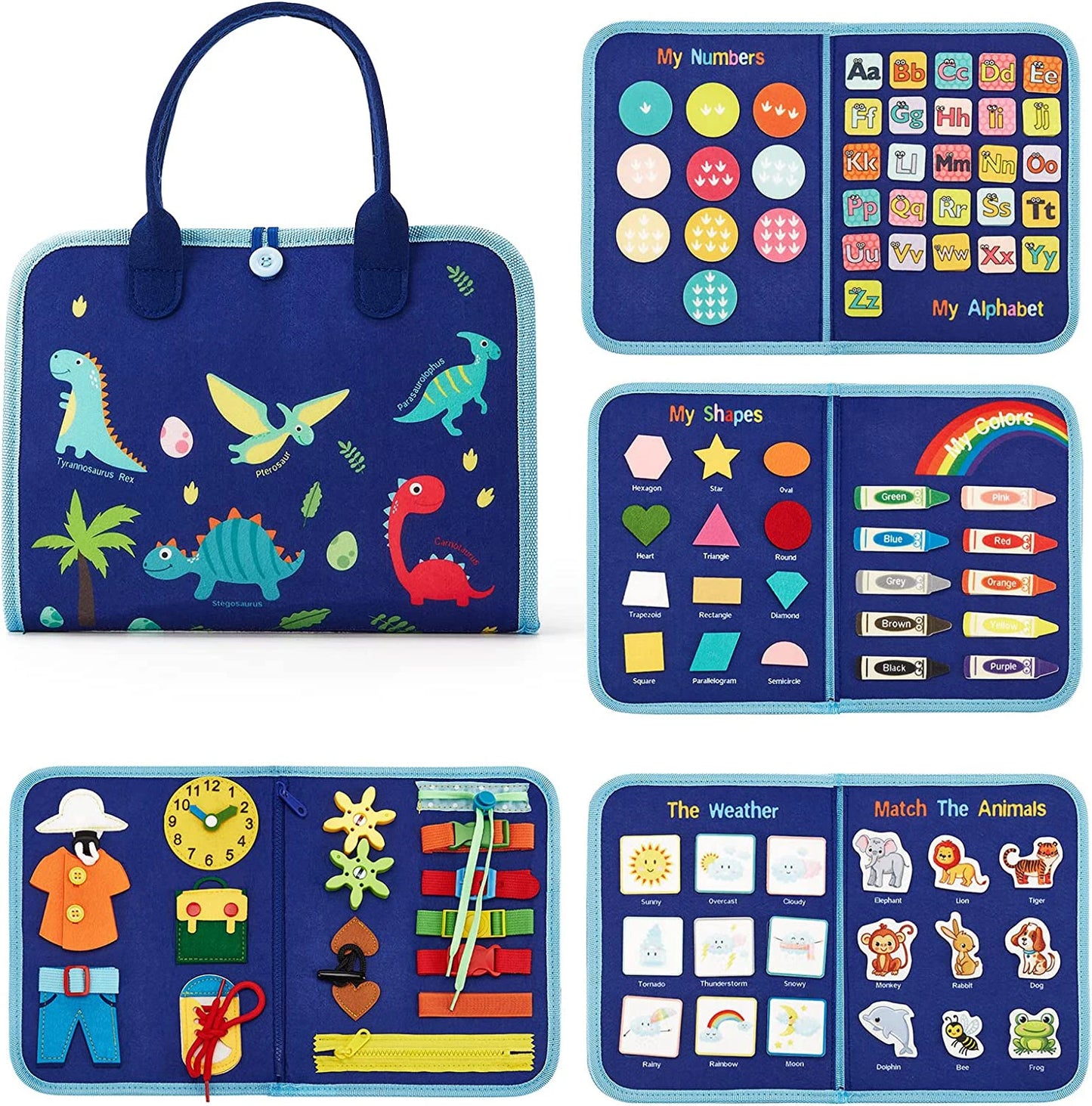 Tablero de actividades sensoriales Montessori Toys para desarrollar habilidades motoras, tablero de aprendizaje para niños pequeños, regalo de Navidad.