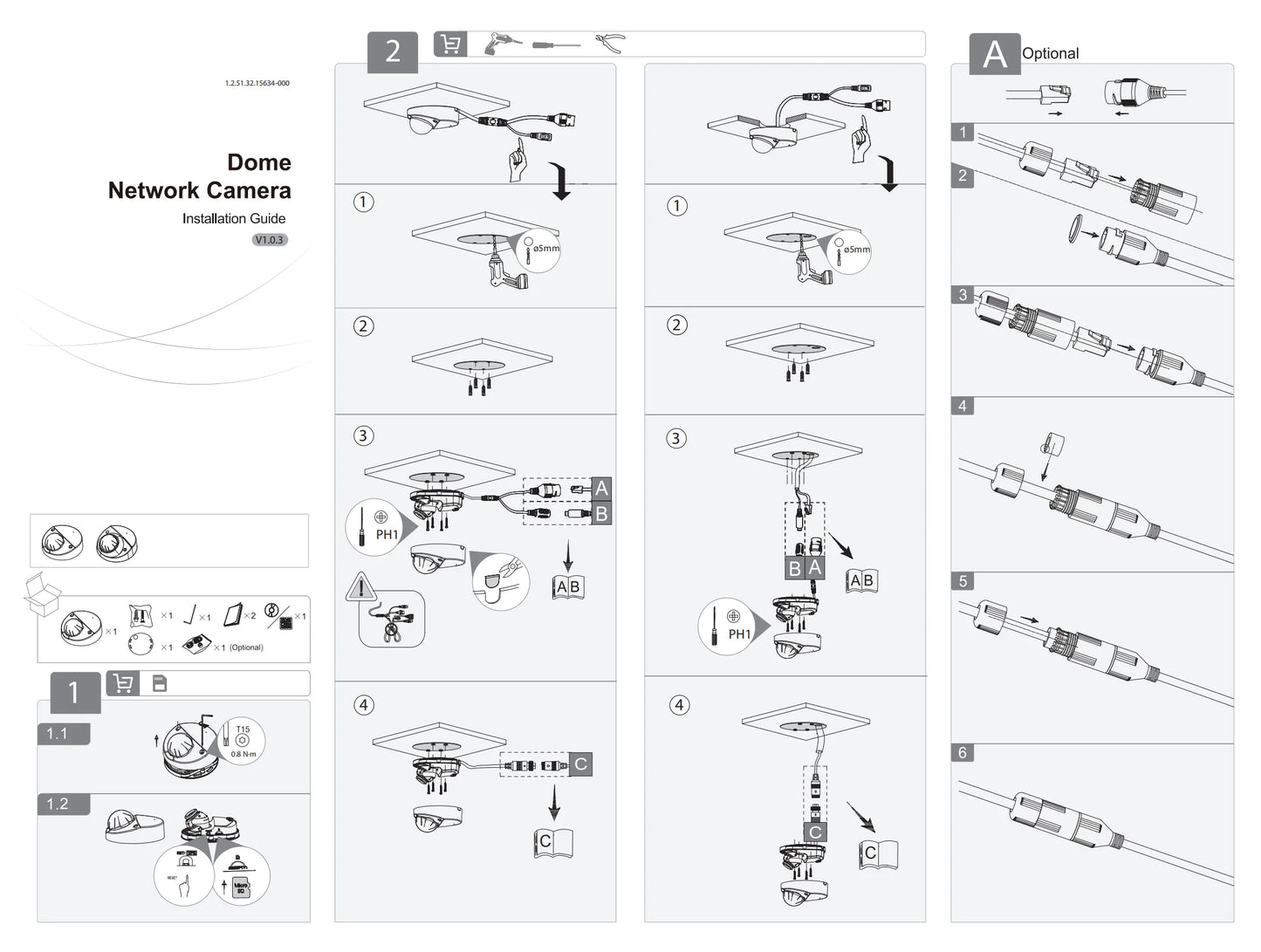 Mini cámara IP Dahua Starlight de 4 MP con micrófono integrado, antivandálica, compatible con tarjeta SD y alarma (IPC-HDBW2431F-AS-S2)