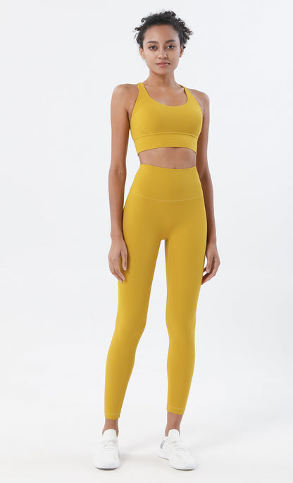 Women's Naked Feeling Sports Bra and Leggings Set - 2 Piece Gym Outfit for Fitness, Yoga Clothes Leggings and Tops Workout Suits