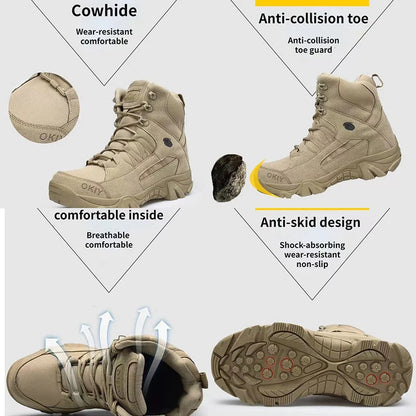 Botas tácticas de plataforma para hombre, botas militares de fuerzas especiales, calzado de campo ligero y antideslizante para exteriores, zapatillas para hombre
