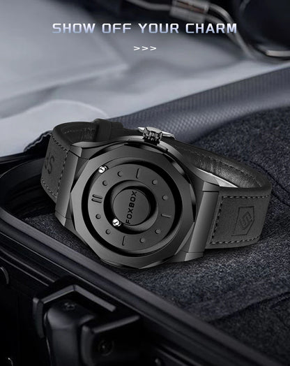 FOXBOX Reloj de negocios de lujo para hombre, resistente al agua hasta 30 m, diseño personalizado, correa de acero inoxidable, reloj de cuarzo para hombre, regalo de moda