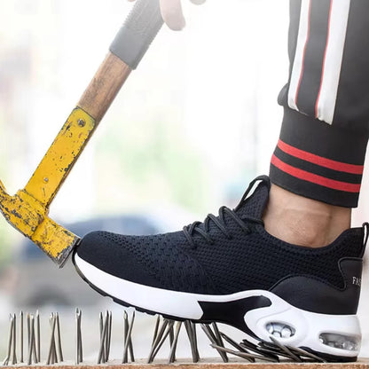 Zapatos de seguridad ligeros para hombre 2025, zapatillas de trabajo con puntera de acero, calzado de protección para hombre, antiaplastamiento, antipinchazos, zapatos indestructibles.
