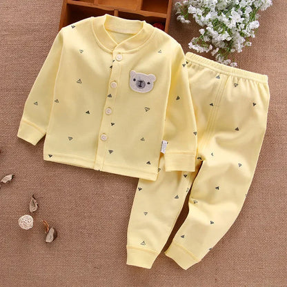 Ropa de bebé, ropa interior, camisetas y pantalones para niños, pijama para recién nacidos, conjuntos de algodón 100 % para el hogar, ropa cálida de otoño para niños y niñas.