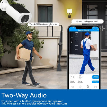 Cámara solar inalámbrica Tuya de 5 MP con wifi, alimentada por batería, para exteriores, 2K, IP66, con sensor PIR, para videovigilancia y seguridad tipo bala.