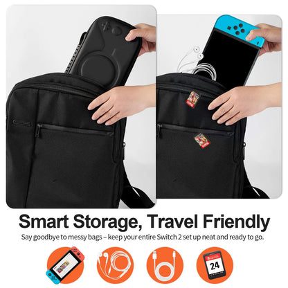 Estuche rígido portátil de EVA para Switch 2, bolsa de viaje para juegos con 10 cartuchos de juego para consola y accesorios Joy-Con.