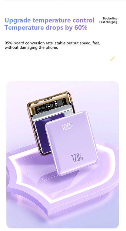 Xiaomi - Mini banco de energía de 500.000 mAh, gran capacidad, carga súper rápida, batería externa con 4 cables integrados para iPhone, Samsung y Xiaomi.