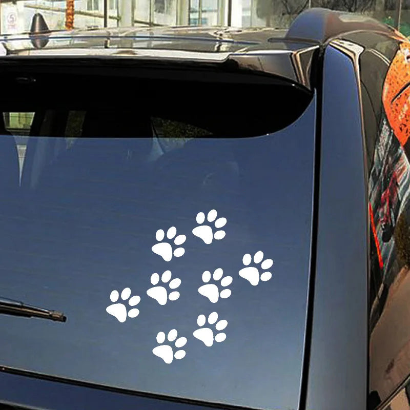 Pegatina con huella de pata de gato para coche, creativa, 3D, con diseño de huella de animal, protector solar, impermeable, para puerta de coche, ventana, accesorios exteriores