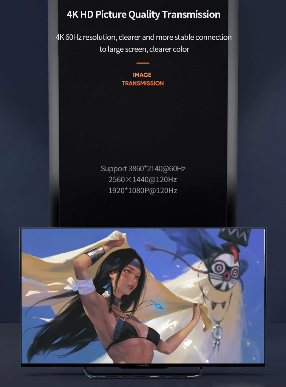 Cable HDMI a DP de 1,8 m (4K, 60 Hz), adaptador convertidor HDMI 2.0 a DisplayPort de 1,8 m (6 pies) con cable de alimentación USB para PS5, PS4 Pro, PC y portátil.