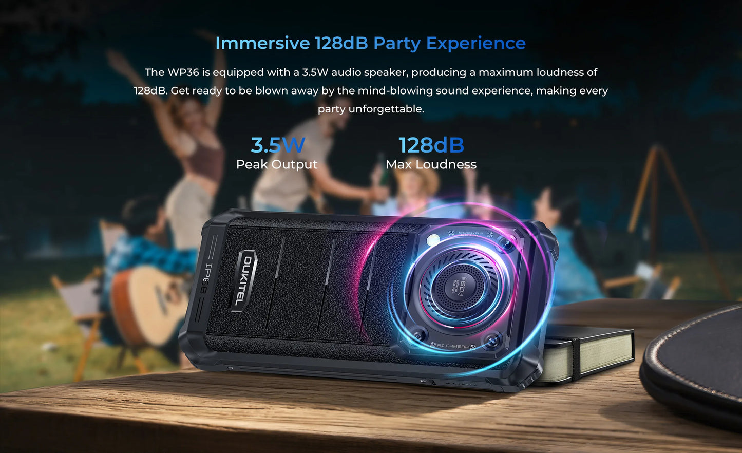 [Estreno mundial] Smartphone resistente Oukitel WP36, batería de 10600 mAh, pantalla HD+ de 6,52", 16 GB de almacenamiento interno, 128 GB de almacenamiento interno, sistema operativo Android 13, cámara de 13 MP