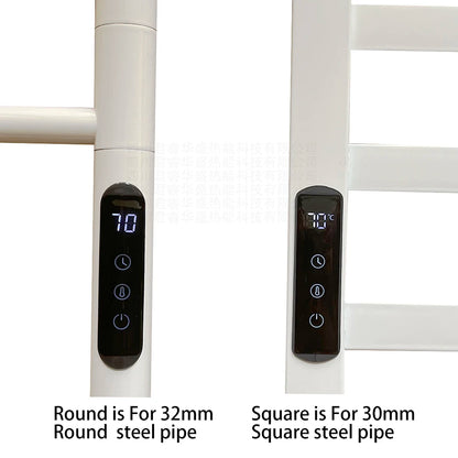 Termostato digital con pantalla, temporizador y sensor para tuberías de acero en el baño. Calentador eléctrico de toallas.